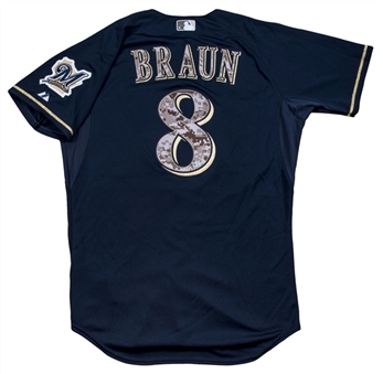 2015 Ryan Braun Game Used Milwaukee Brewers Alternate Jersey Used On 5/25/15 For Career Home Run #242 (MLB Authenticated)